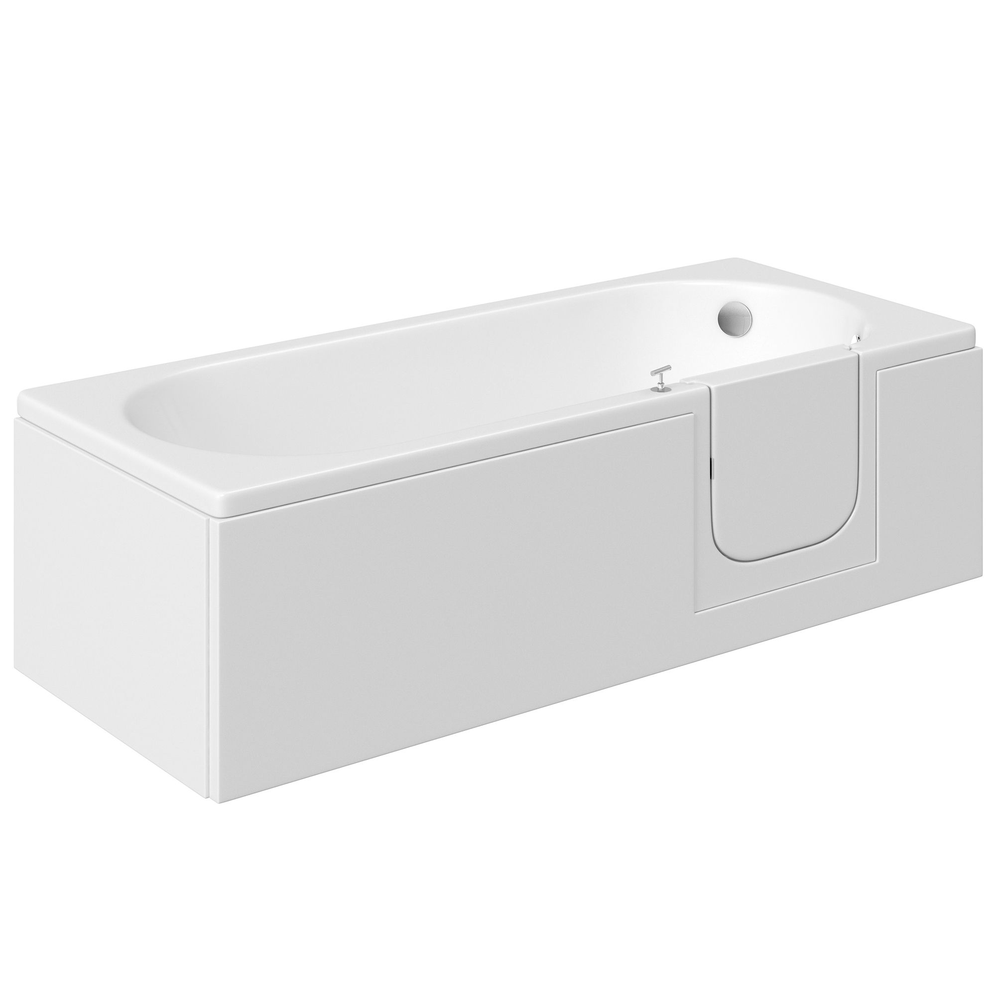 Cooke & Lewis Gloss White Straight End Bath panel (H)51cm (W)75cm