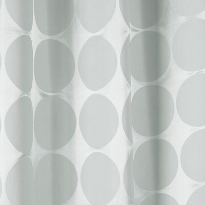 Cooke & Lewis Grey Circular Shower curtain (H)200cm (W)180cm