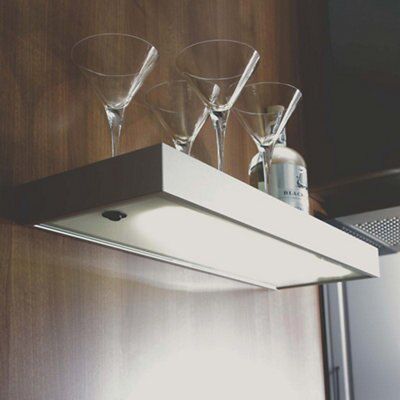 Cooke & Lewis Grey Mains-powered Fluorescent Under cabinet light (W)600mm