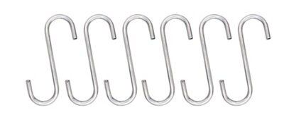 Cooke & Lewis Hastings Chrome effect Stainless steel S-hook (H)72mm, Pack of 6