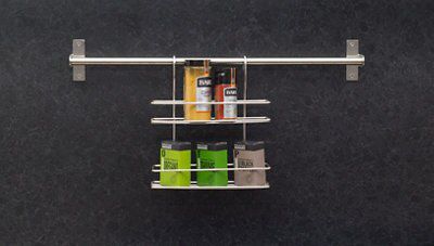 Cooke & Lewis Hastings Silver Chrome effect Spice rack