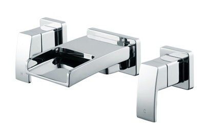 Cooke & Lewis Havasu waterfall Chrome effect Bath Mono mixer Tap