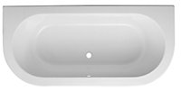 Cooke & Lewis Helena Acrylic Oval White Curved 0 tap hole Bath (L)1700mm (W)800mm