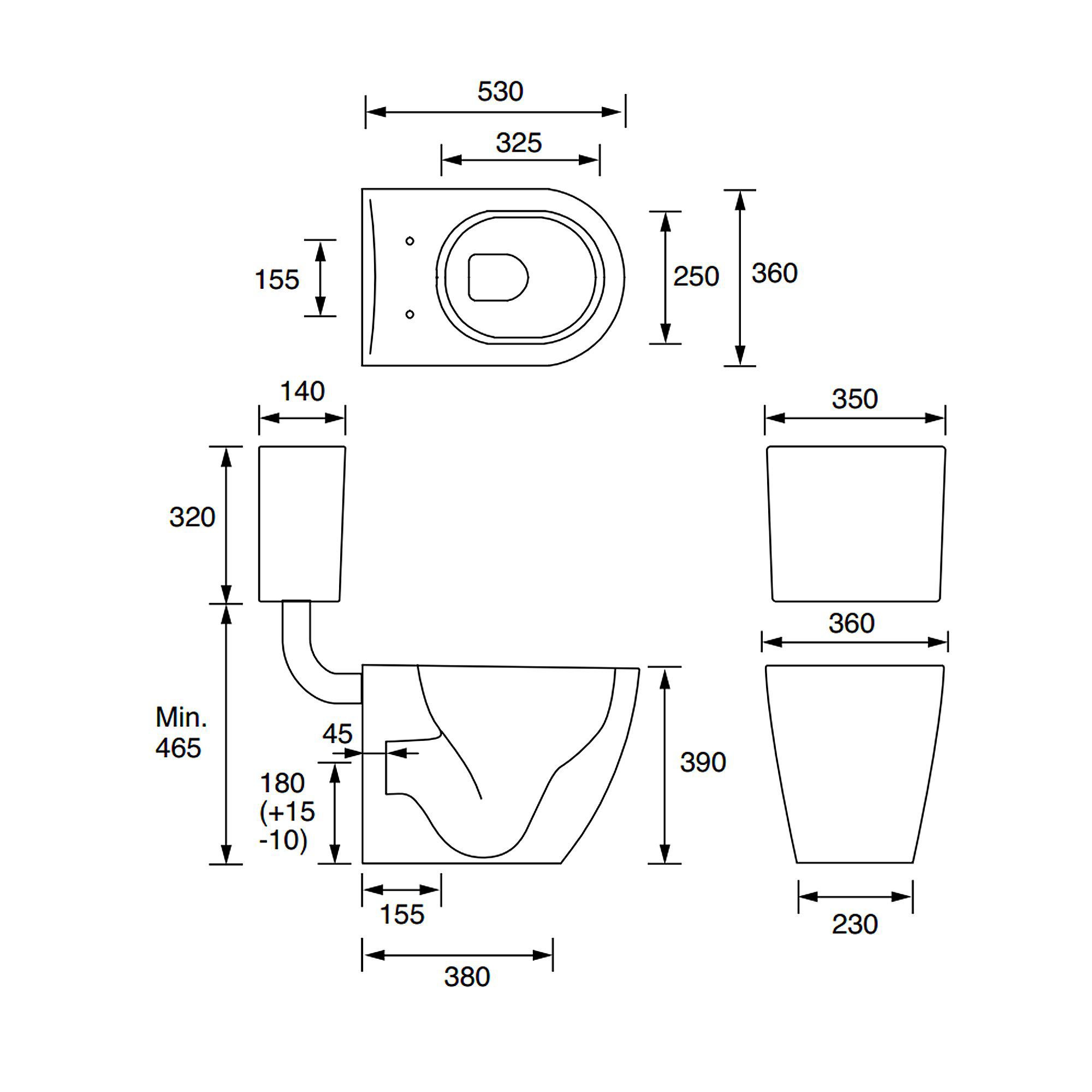 Cooke & Lewis Helena Back to wall Toilet with Soft close seat | DIY at B&Q