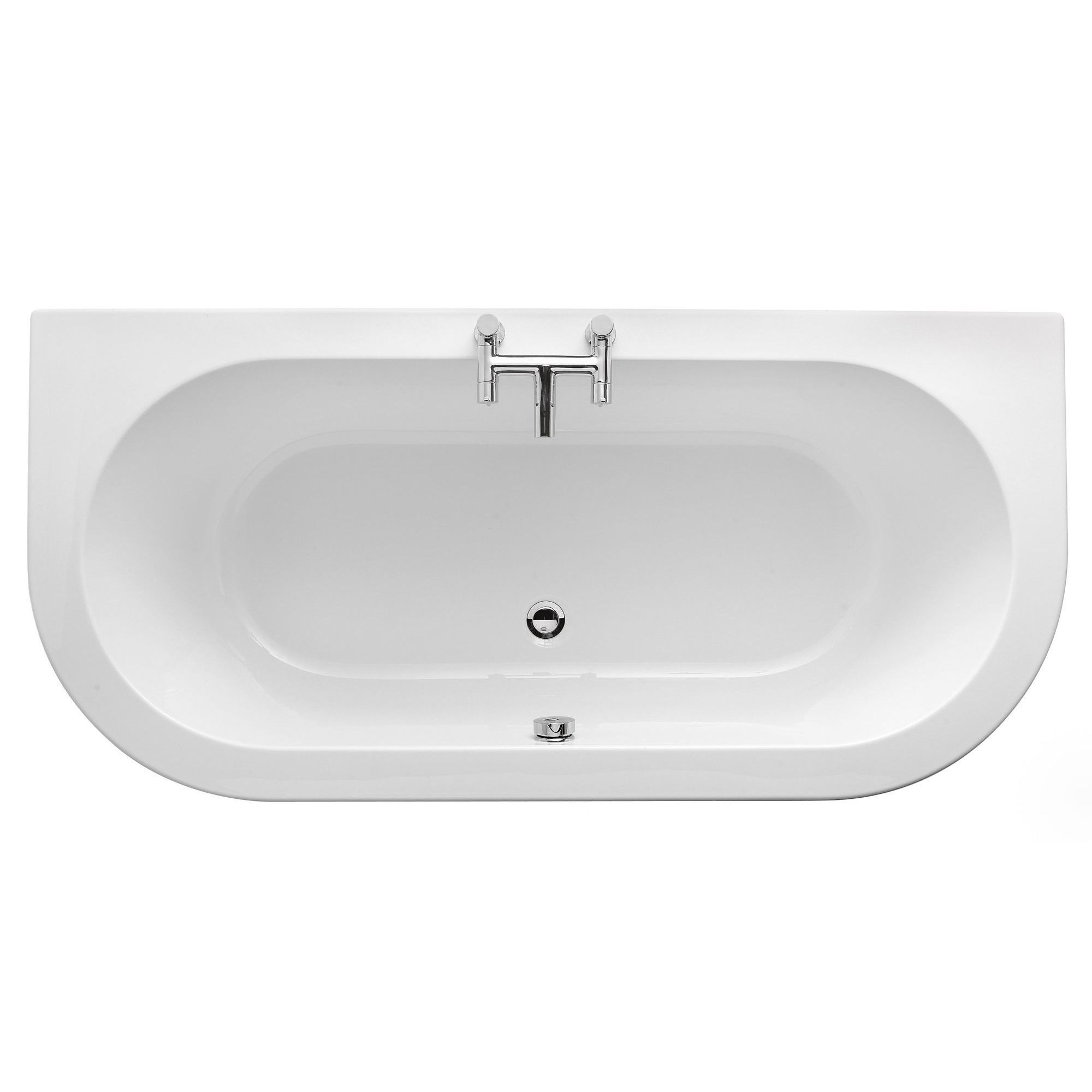 Cooke & Lewis Helena Gloss White Curved Bath & panel set (L)1700mm