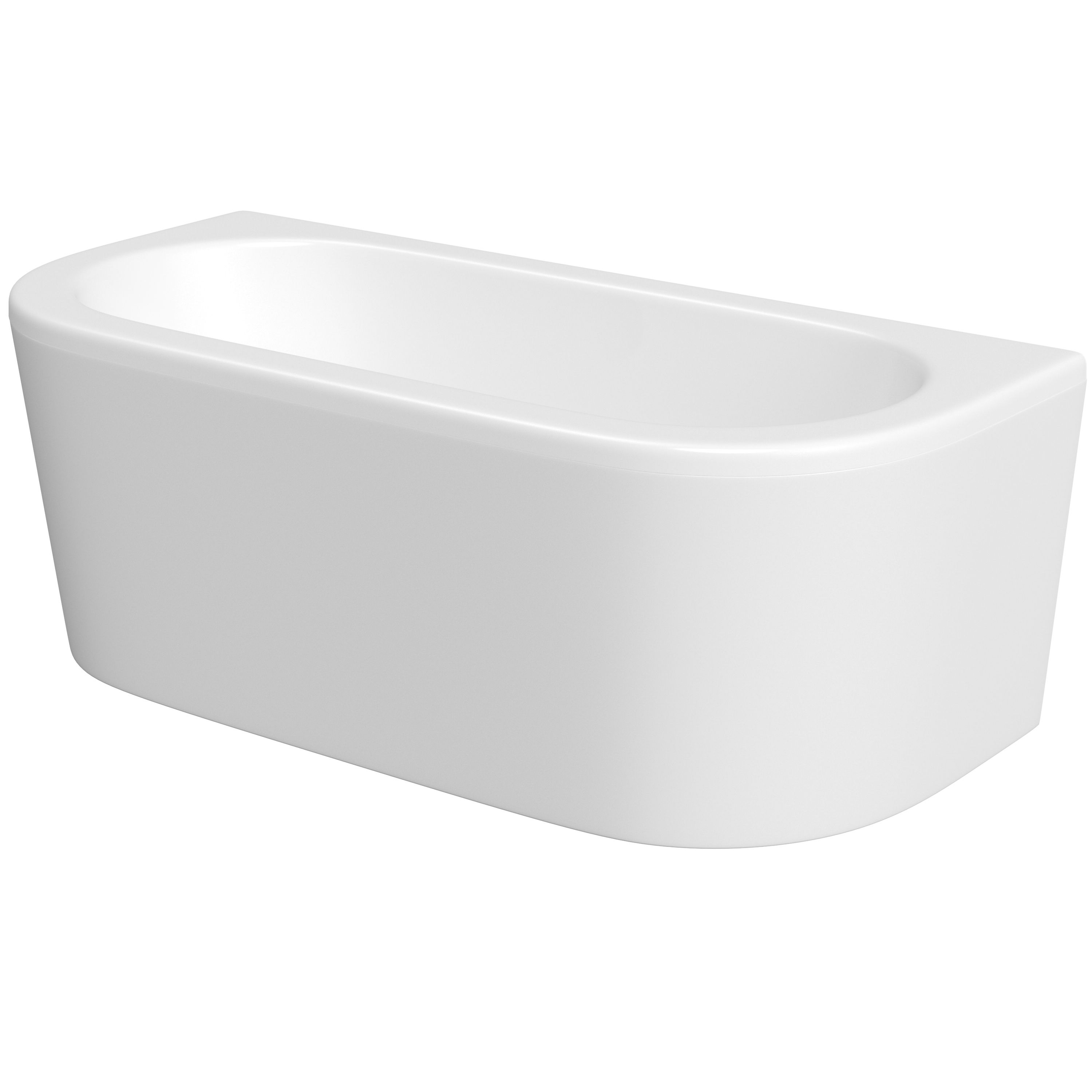 Cooke & Lewis Helena Gloss White Curved Bath & panel set (L)1700mm