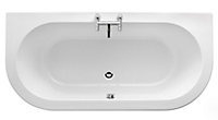 Cooke & Lewis Helena Supercast acrylic Oval White Curved 0 tap hole Bath (L)1700mm (W)800mm