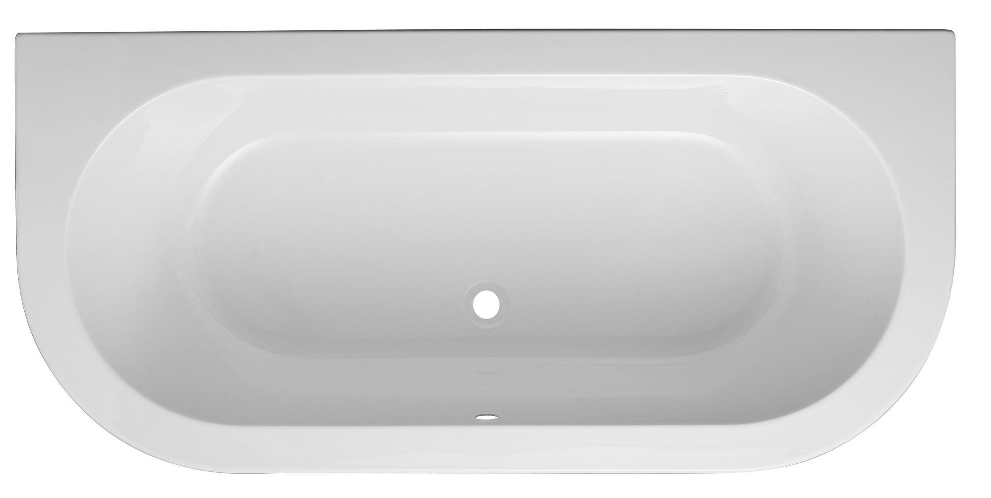 Cooke & Lewis Helena White Acrylic Oval Curved Bath (L)1700mm (W)800mm