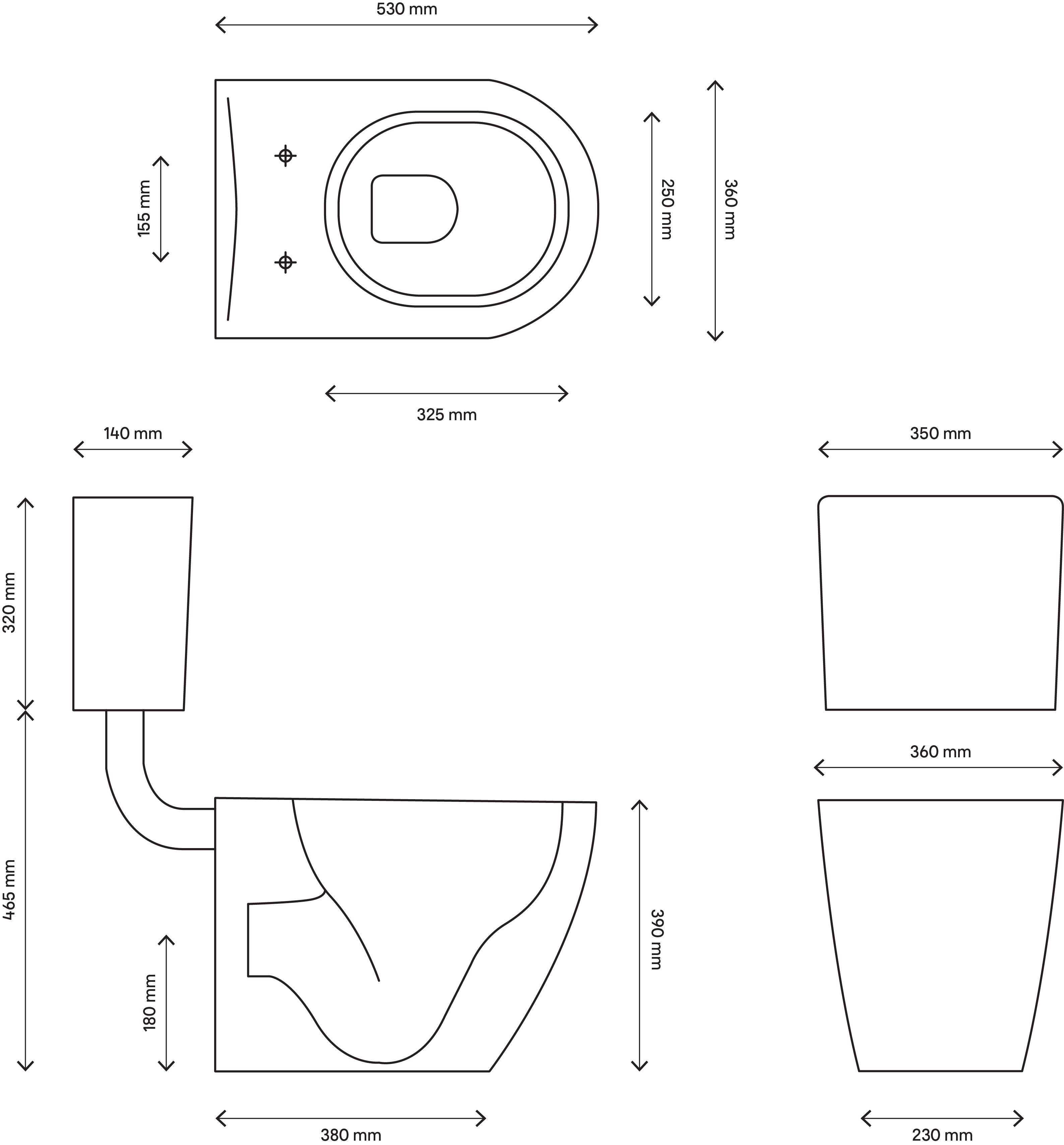 Cooke & Lewis Helena White Back to wall Toilet with Soft close seat & Concealed cistern