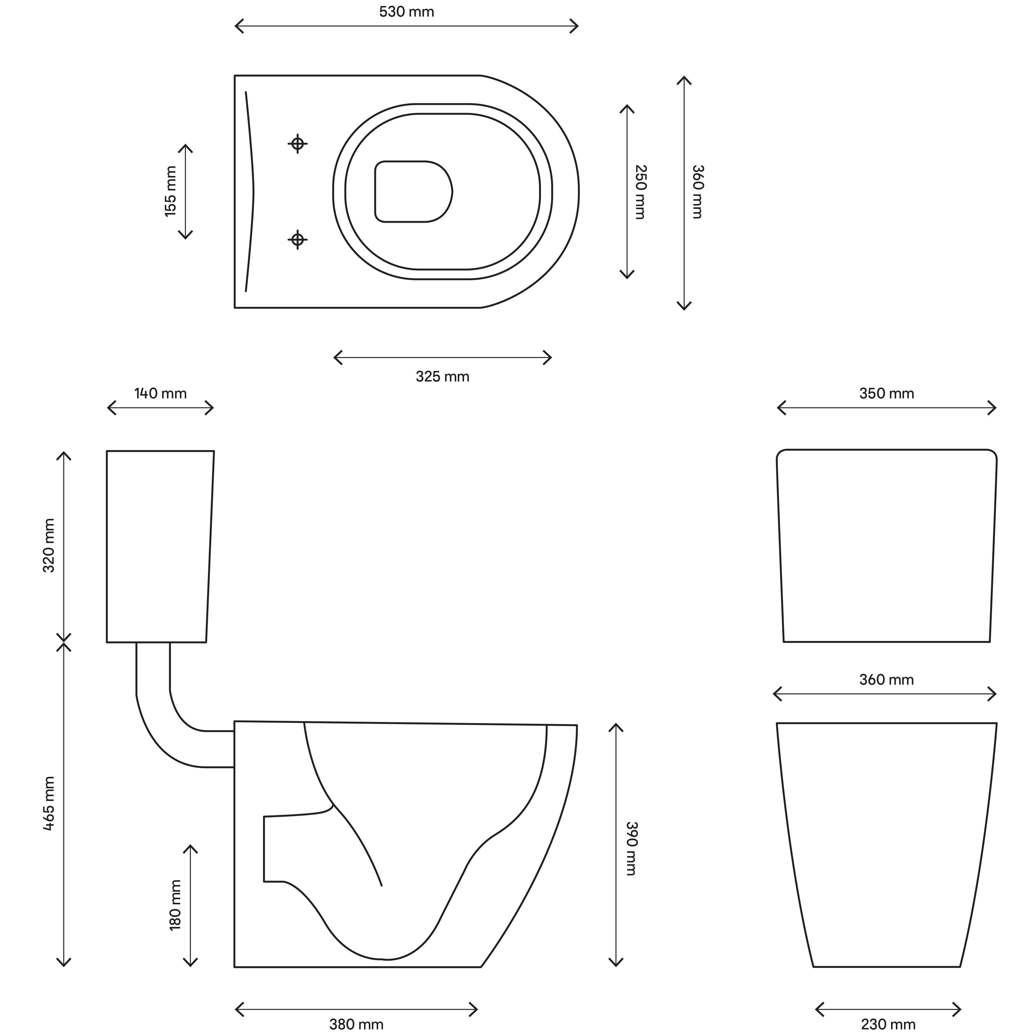 Cooke & Lewis Helena White Back to wall Toilet with Soft close seat & Concealed cistern