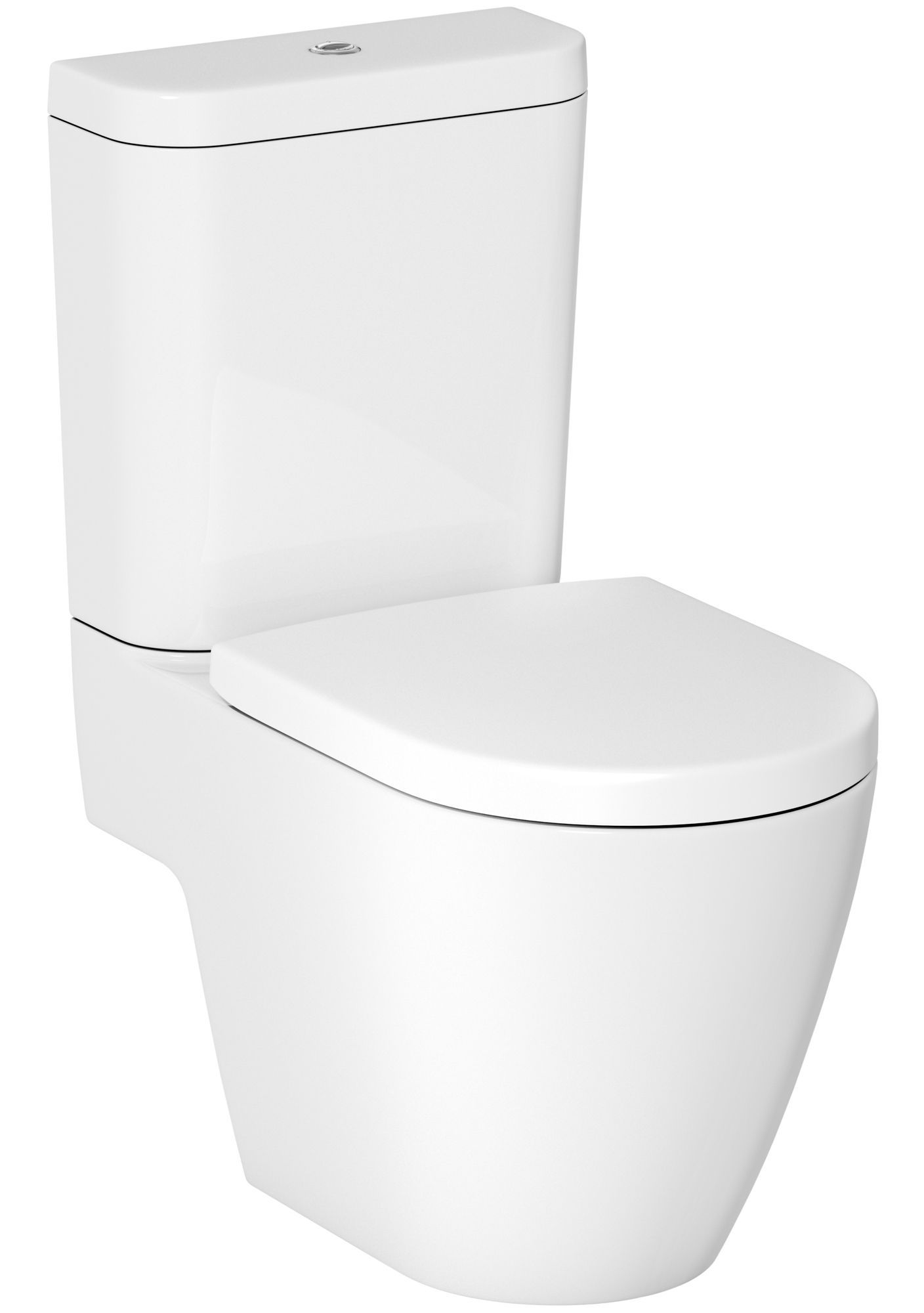 Cooke & Lewis Helena White Open back Close coupled Toilet with Soft close seat