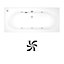 Cooke & Lewis Helena White Oval Curved Bath, panel & air spa set with 6 jets