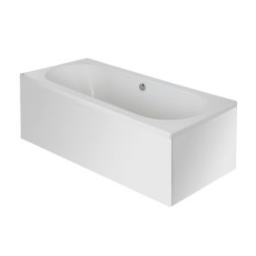 Cooke & Lewis Helena White Oval Curved Bath, panel & wellness system set (L)1700mm