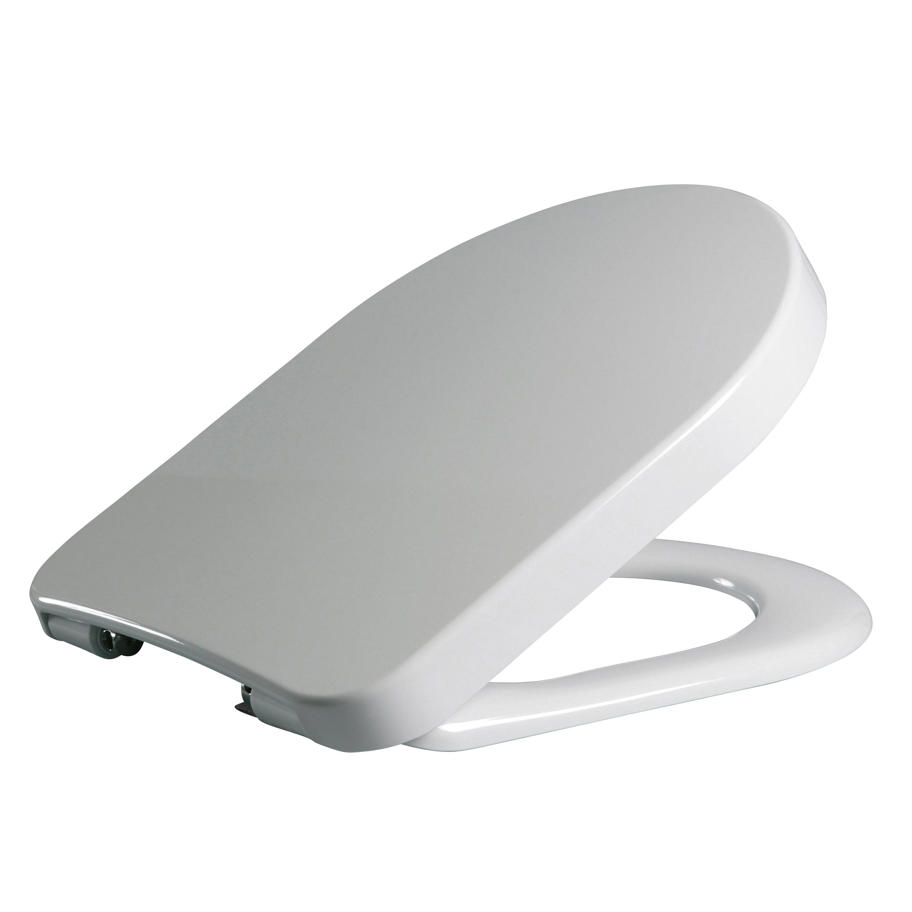 Cooke & Lewis Helena White Soft close Toilet seat DIY at B&Q