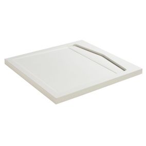 Cooke & Lewis Helgea Matt White Square Shower tray (L)800mm (W)800mm (H) 45mm