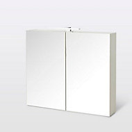 Cooke & Lewis Indra White Mirrored Bathroom Cabinet (W)800mm (H)670mm