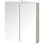 Cooke & Lewis Indra White Wall-mounted Mirrored Bathroom Cabinet (W)600mm (H)670mm