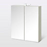 Cooke & Lewis Indra White Wall-mounted Mirrored Bathroom Cabinet (W)600mm (H)670mm