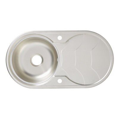 Cooke & Lewis Inox Stainless steel 1 Bowl Sink 480mm x 900mm