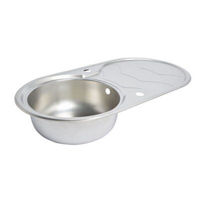Cooke & Lewis Inox Stainless steel 1 Bowl Sink 480mm x 900mm
