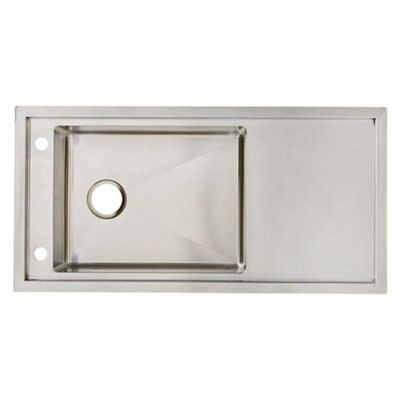 Cooke & Lewis Inox Stainless steel 1 Bowl Sink 500mm x 1000mm