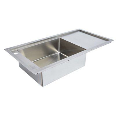 Cooke & Lewis Inox Stainless steel 1 Bowl Sink 500mm x 1000mm