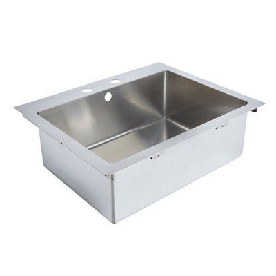 Cooke & Lewis Inox Stainless steel 1 Bowl Sink 500mm x 620mm