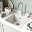 Cooke & Lewis Ising White Resin 1 Bowl Composite sink 500mm x 500mm