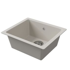 Cooke & Lewis Ising White Resin Rectangular 1 Bowl Composite sink (W)500mm