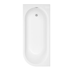 Cooke & Lewis J-Curved Oval Left-handed Curved Bath with 0 Tap holes (L)170cm (W)75cm