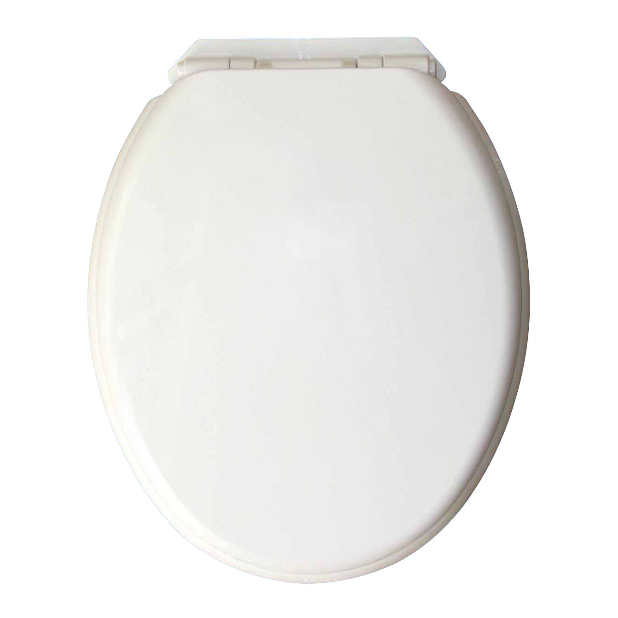 Cooke & Lewis Kapako White Soft close Toilet seat DIY at B&Q
