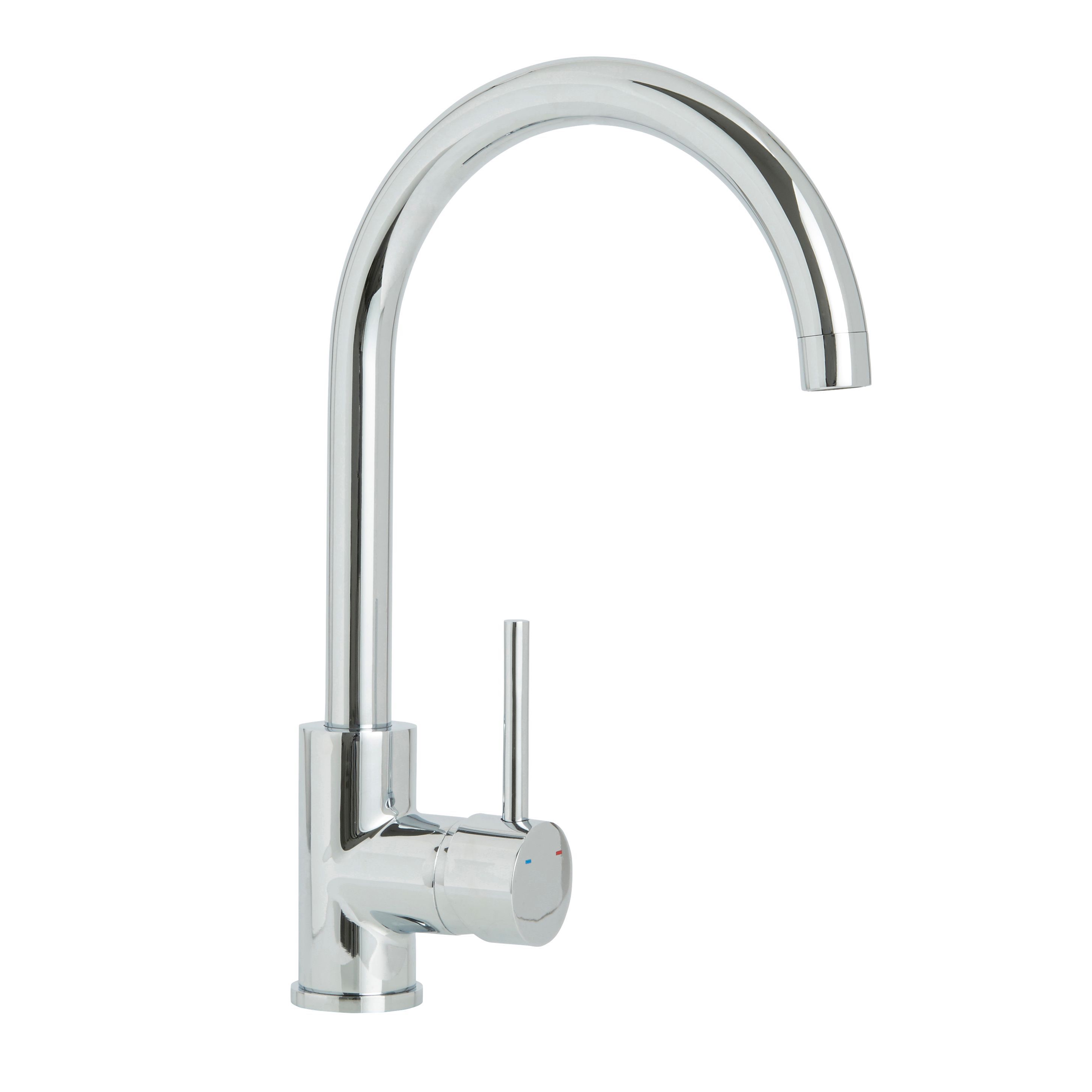 Cooke & Lewis Katiki Chrome effect Kitchen Pin side lever Tap