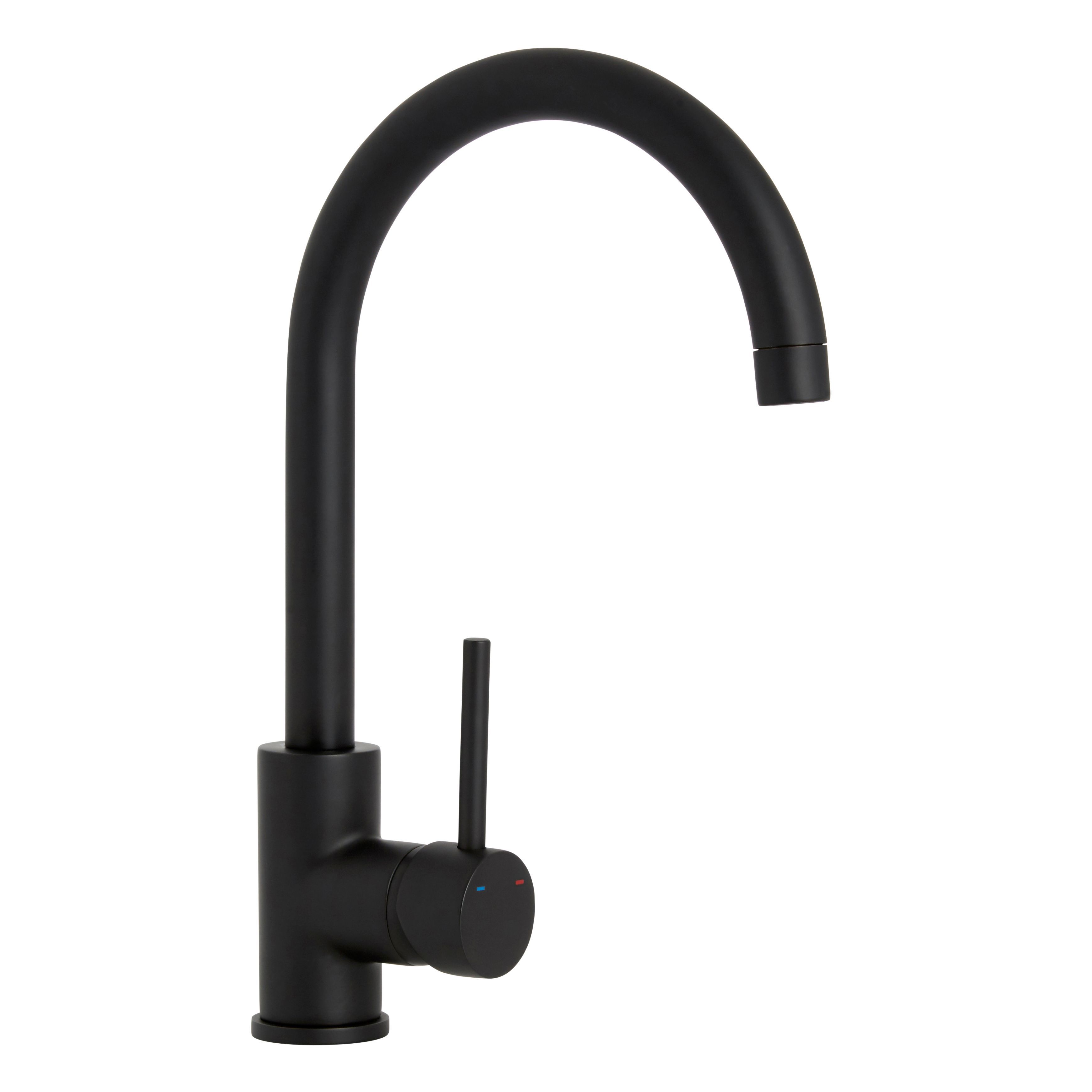 Cooke & Lewis Katiki Matt Black Kitchen Pin side lever Tap