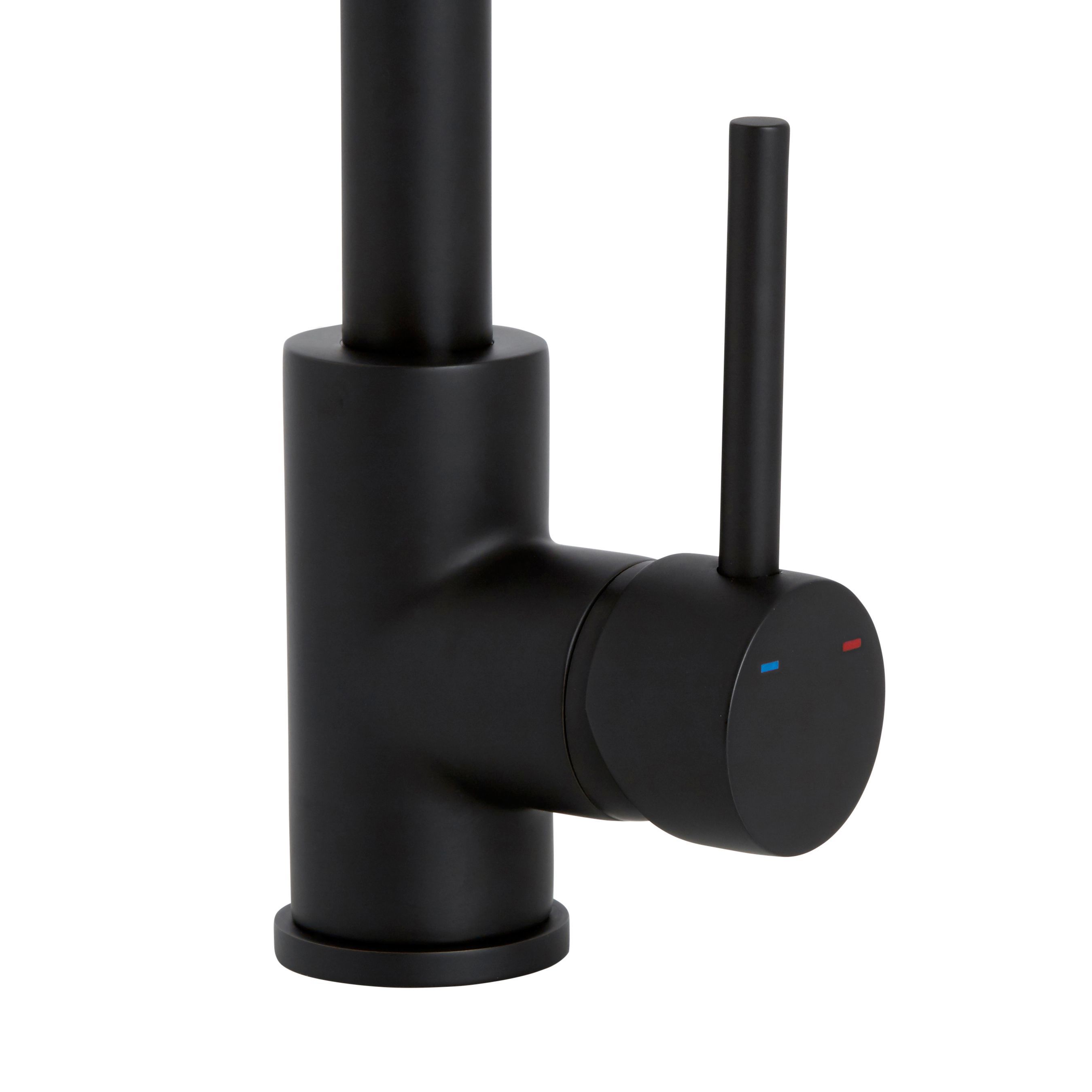 Cooke & Lewis Katiki Matt Black Kitchen Pin side lever Tap