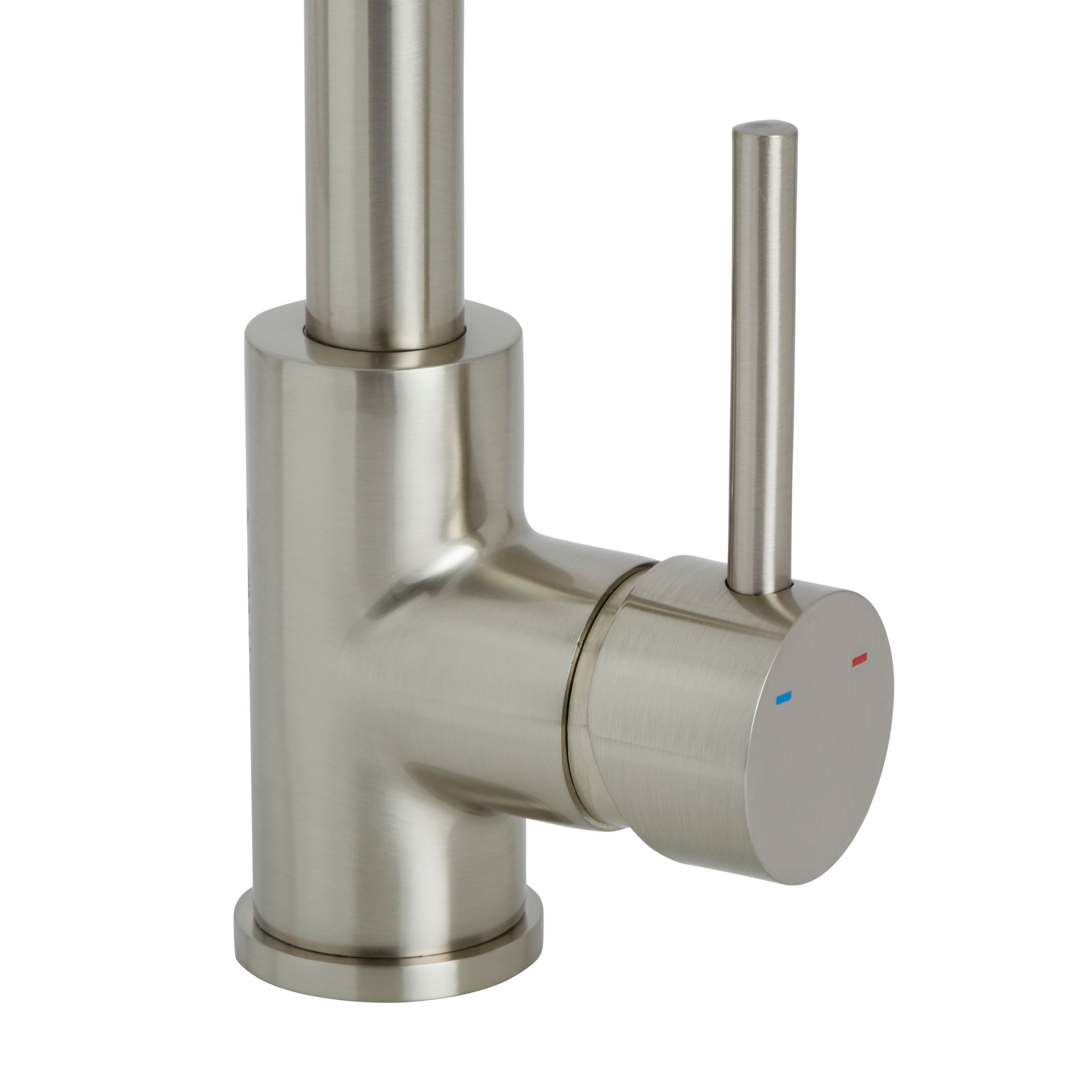 Cooke & Lewis Katiki Nickel effect Kitchen Pin side lever Tap