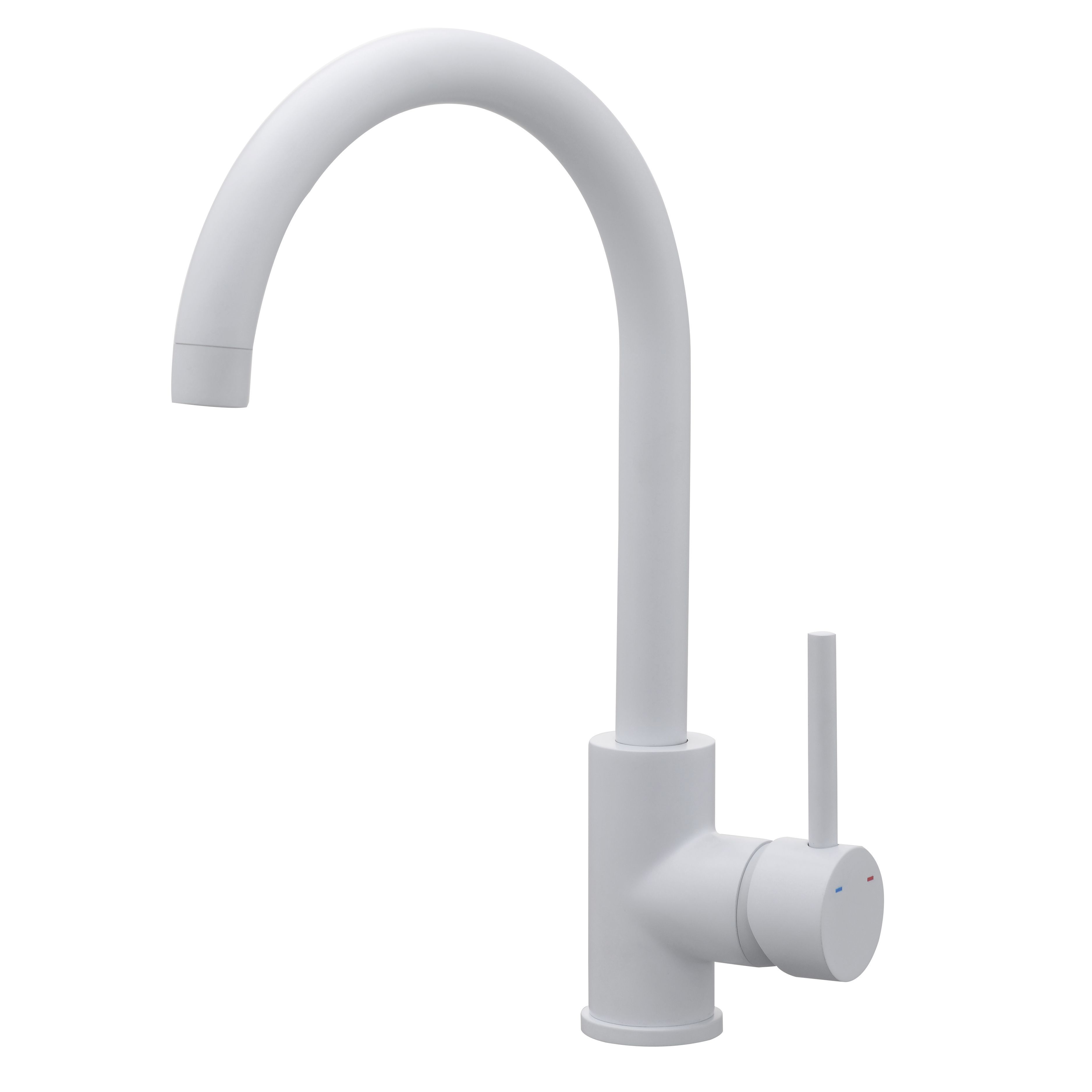 Cooke & Lewis Katiki White Kitchen Pin Side Lever Tap | DIY At B&Q