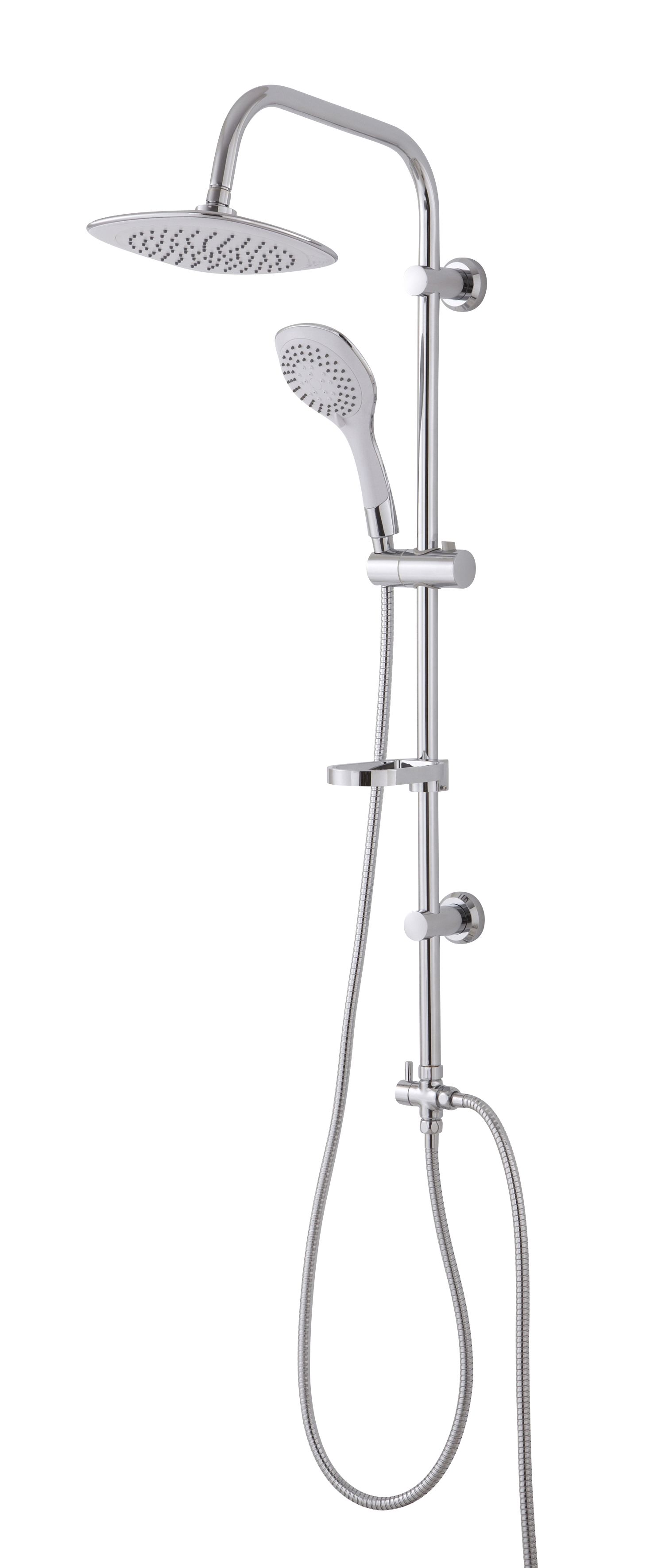 Cooke & Lewis Khabonina 5-spray pattern Chrome effect Shower riser rail kit | DIY at B&Q