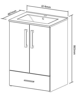 Cooke & Lewis Kiddie Step Gloss White Vanity unit & basin set (W)610mm (H)870mm