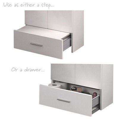 Cooke & Lewis Kiddie Step Gloss White Vanity unit & basin set (W)610mm (H)870mm
