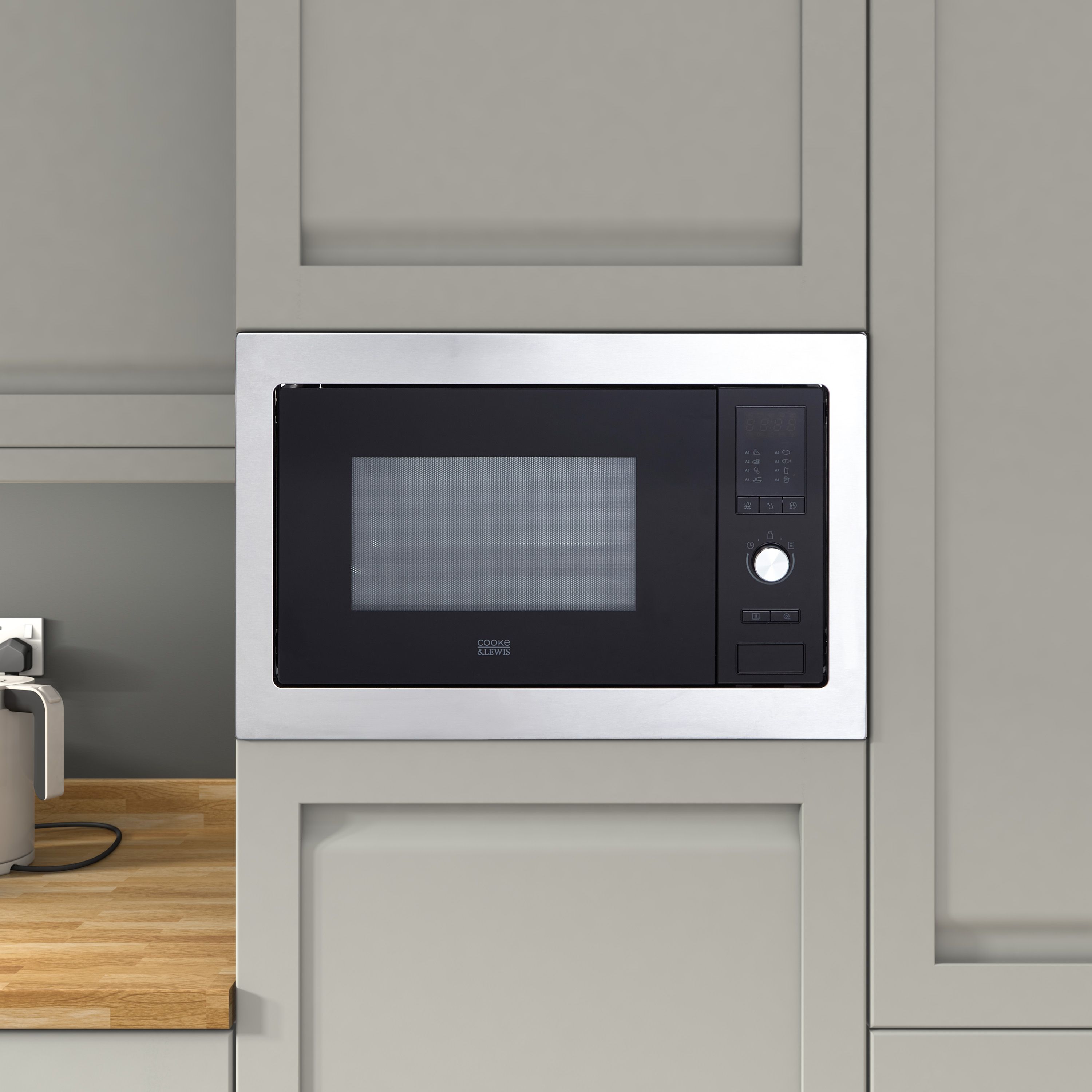 Cooke & Lewis Kitchen appliances CLBIMW25LUK 25L Built-in Microwave - Matt black
