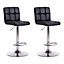 Cooke & Lewis Lagan Black Adjustable Swivel Padded Bar stool, Pack of 2