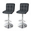 Cooke & Lewis Lagan Dark grey Adjustable Swivel Padded Bar stool, Pack of 2