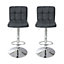 Cooke & Lewis Lagan Dark grey Adjustable Swivel Padded Bar stool, Pack of 2
