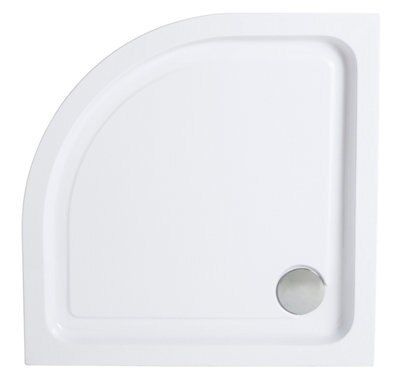 Cooke & Lewis Lagan Gloss White Quadrant Shower tray (L)800mm (W)800mm (H) 150mm