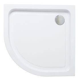 Cooke & Lewis Lagan Gloss White Quadrant Shower tray (L)900mm (W)900mm