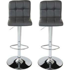 Cooke & Lewis Lagan Grey Adjustable Swivel Bar stool, Pack of 2