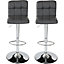 Cooke & Lewis Lagan Grey Adjustable Swivel Padded Bar stool, Pack of 2