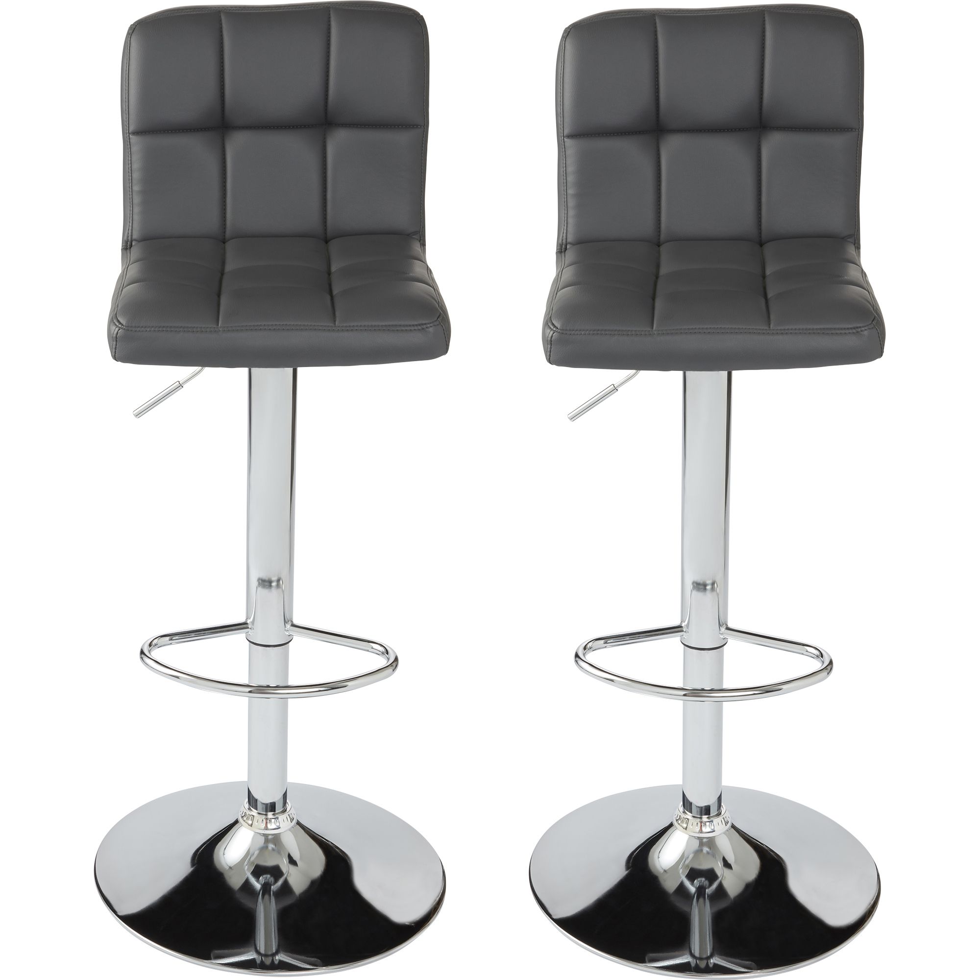 Cooke Lewis Lagan Grey Adjustable Swivel Padded Bar stool Pack