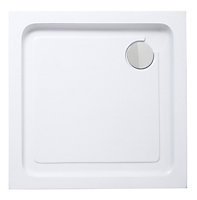 Cooke & Lewis Lagan White Square Shower tray (L)76cm (W)76cm (H)15cm