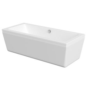 Cooke & Lewis Lana Acrylic Rectangular White Freestanding 0 tap hole Bath (L)1700mm (W)750mm